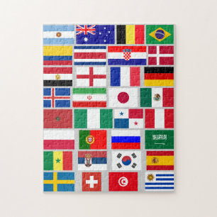 FOOTBALL SOCCER TEAM FLAGS 2018 LEGPUZZEL