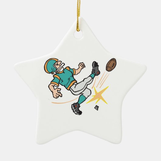 football speler keramisch ornament (Voorkant)