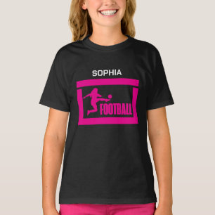 Football Speler Meisje, Verjaardag Meisje Team T-shirt