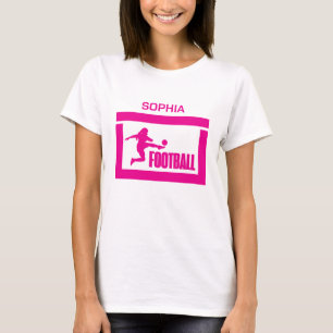 Football Speler Meisje, Verjaardag Meisje Team T-shirt