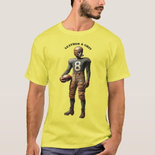 Football Speler met een Leather Helmet URM T-shirt