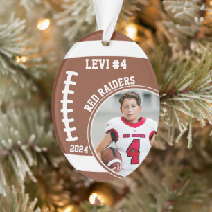 Football Speler Naam Nummer Foto Keepsake #4 Ornament