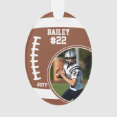 Football Speler Naam Nummer Foto Keepsake Ornament (voorkant)