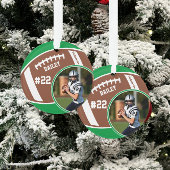 Football Speler Naam Nummer Foto Keepsake Ornament