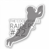 Football Speler Silhouet Aangepast Team Sticker (Voorkant)