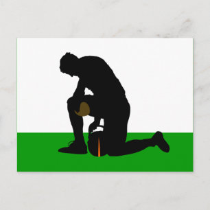 football speler silhouette briefkaart