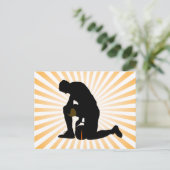 football speler silhouette briefkaart (Staand voorkant)
