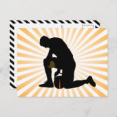 football speler silhouette briefkaart (Voorkant / Achterkant)