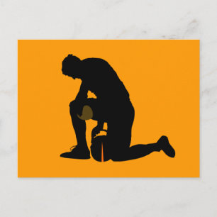 football speler silhouette briefkaart