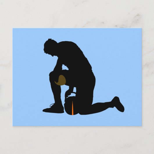 football speler silhouette briefkaart (Voorkant)