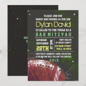 FOOTBALL SPLATTER Bar Mitzvah Invitation Invitatio (Devant / Derrière)