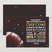 FOOTBALL SPLATTER Bar Mitzvah Invitation Invitatio (Devant / Derrière)