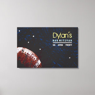FOOTBALL SPLATTER Bar Mitzvah Sign In Memory Board Canvas Afdruk