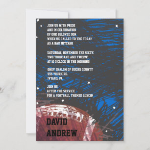 Football Splatter Bar Mitzvah Uitnodiging