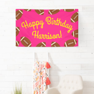 Football sport Birthday Party roze Spandoek