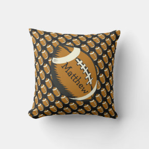 Football Sport Brown en Black Outdoor Pillow Buitenkussen
