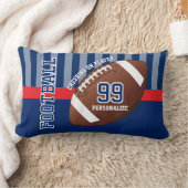 Football Sport in donkerblauw en rood Kussen (Deken)