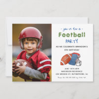 Football Sport Kids Verjaardagsfotouitnodiging