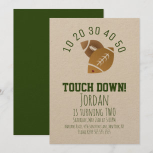 Football Sport TouchDown Tailgating Birthday Kraft Kaart