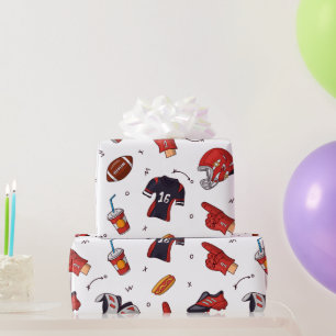Football Sportapparatuur met voedselpatroon Cadeaupapier