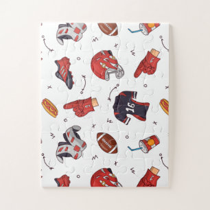 Football Sportapparatuur met voedselpatroon Legpuzzel