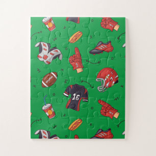 Football Sportapparatuur met voedselpatroon Legpuzzel