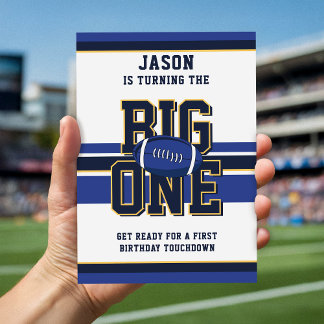 Football Sports Theme Boy Girl First Birthday Kaart