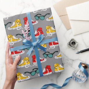 Football sportschoenpatroon cadeaupapier