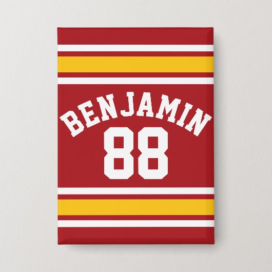 Football sportteam Jersey - Aangepast nummer Button (Voorkant)