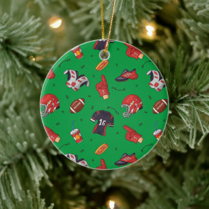 Football sportuitrusting, voedsel en Drink Keramisch Ornament