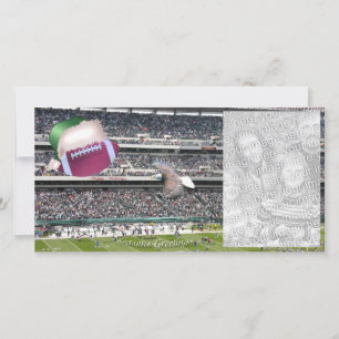 Football Stadium Seizoenen Groeten Fotokaart Feestdagenkaart