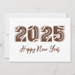Football Style Simple Happy New Years Cards 2025 Feestdagenkaart