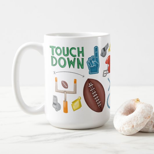 Football Sunday Morning Mug Game Day Touchdown Mug (Avec donut)
