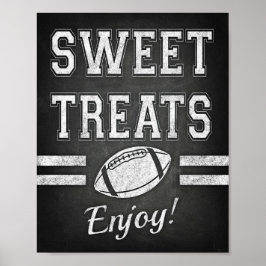 Football SWEET TREATS GENIETEN. Teken afdrukken Poster
