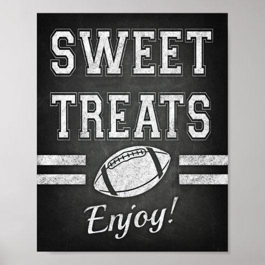 Football SWEET TREATS GENIETEN. Teken afdrukken Poster (Voorkant)