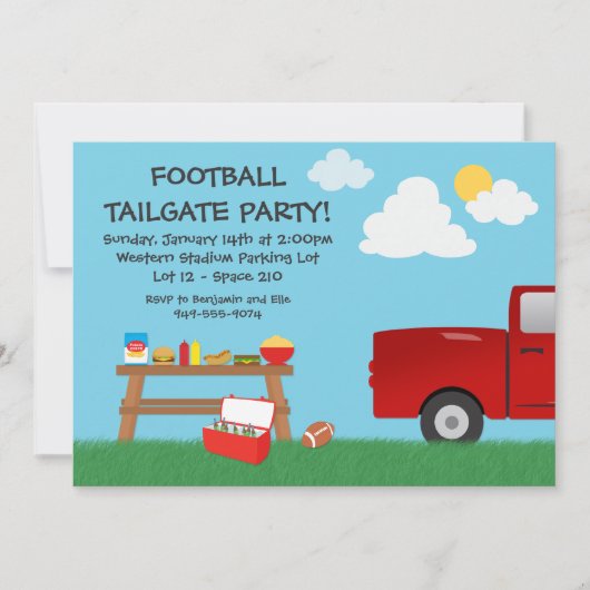 Football Tailgate Party Invitation Kaart (Voorkant)