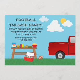 Football Tailgate Party Invitation Kaart
