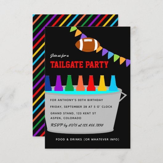 Football Tailgate Party Invitation Kaart (Voorkant / Achterkant)
