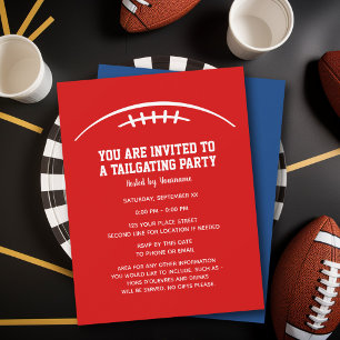 Football Tailgating Party - rood blauw Kaart