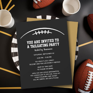 Football Tailgating Party - zwart goud Kaart