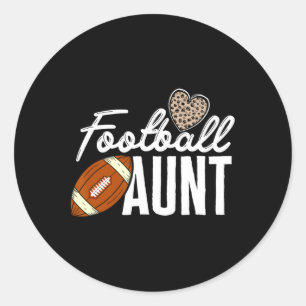Football Tante Football Player Leopard Patroonroot Ronde Sticker
