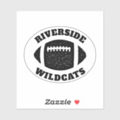 Football team gepersonaliseerd zwart sticker (Vel)