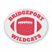 Football team gepersonaliseerde rode sticker (Voorkant)