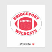 Football team gepersonaliseerde rode sticker (Vel)