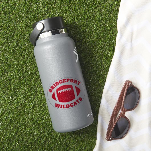 Football team gepersonaliseerde rode sticker (HydroFlask Insitu)