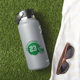 Football team helm aangepast nummer groene sticker