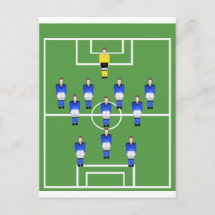 Football team in blauw briefkaart