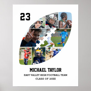 Football Team Senior Afstuderen Ball Fotocollage Poster