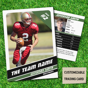 Football Team Trading Kaart Sport Gifts Idee Groen Contactkaartje
