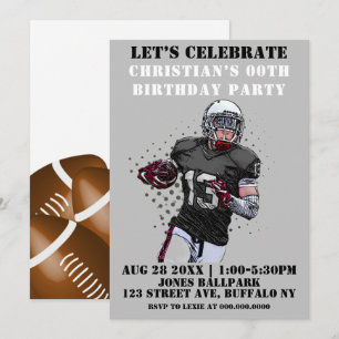 Football Thema Birthday Party Invitations